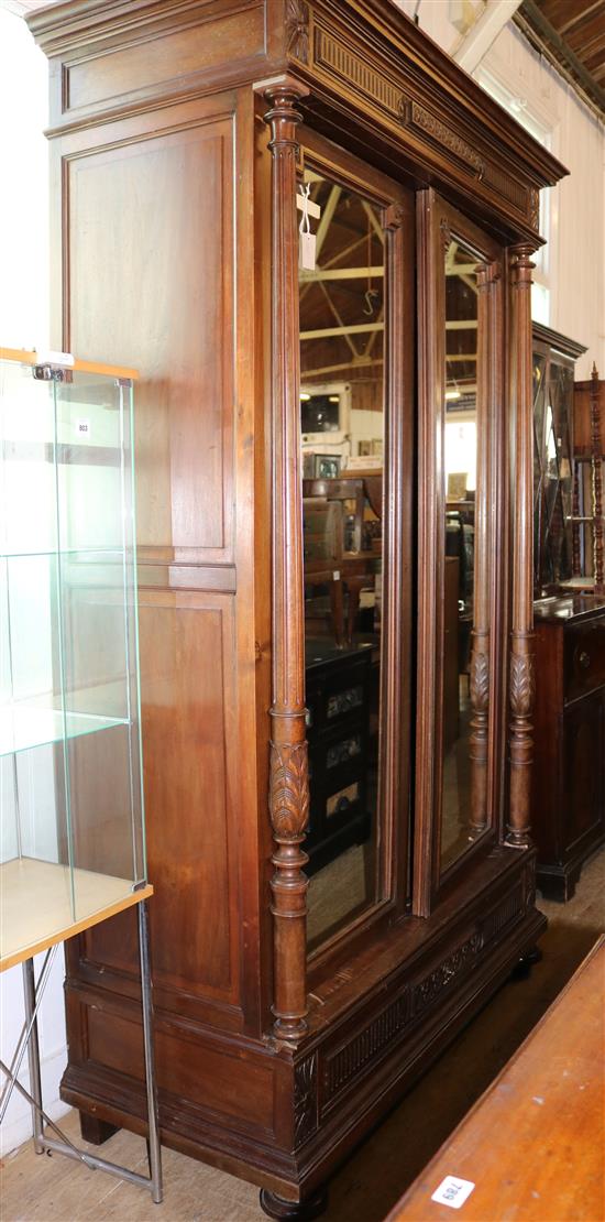French walnut two door armoire, H.8ft 1in.(-)